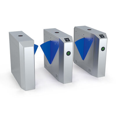 304 Edelstahl-Drehkreuz mit 27 cm Klappenlänge und bidirektionaler Steuerung für die Personenstromkontrolle