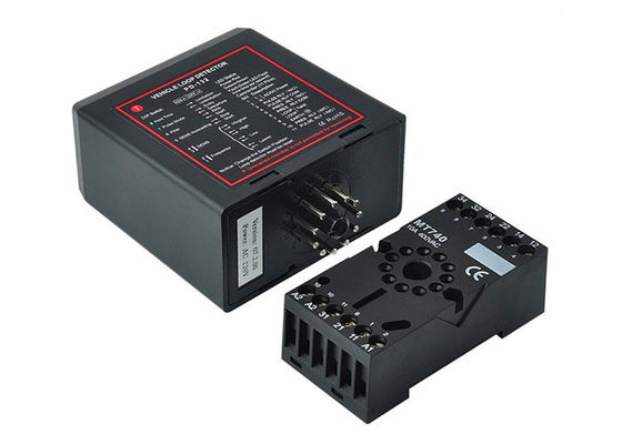 Fahrzeugschleifendetektor mit 20 kHz bis 170 kHz Frequenzbereich, 100 ms Reaktionszeit und 240 V/5 A Ausgangsrelais für automatische Tore und RFID-Parkzugangskontrolle